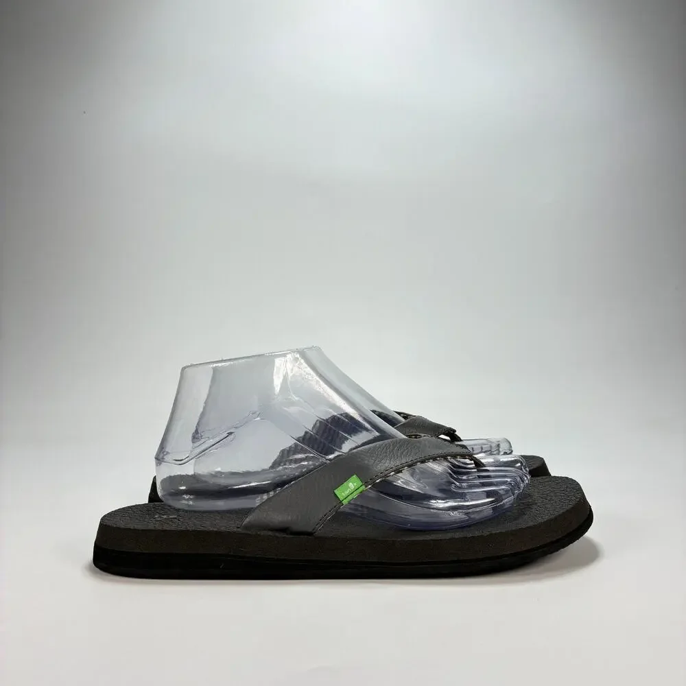 Sanuk Yoga Mat Black Comfort Casual Flip Flop Sandals SWS2908C Women's Size 10
